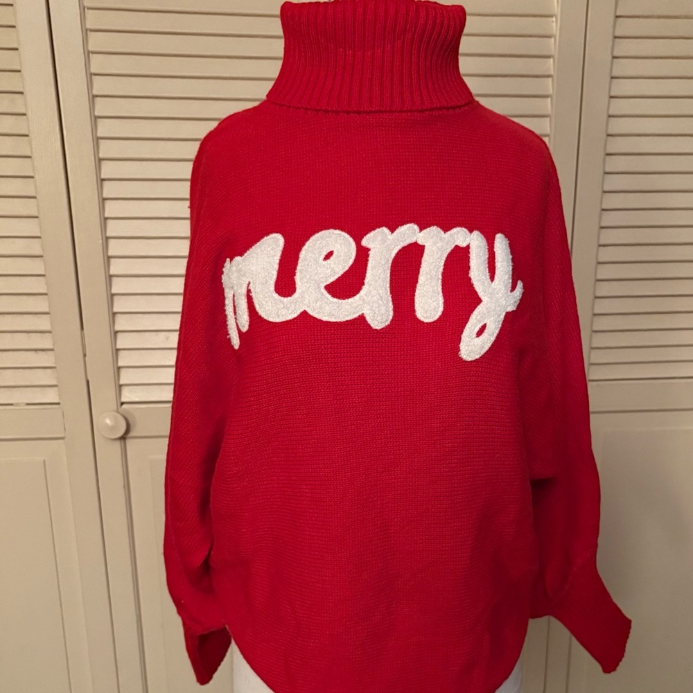 Adorable Cozy “Merry” Turtleneck Sweater (XXL but fits like XL)